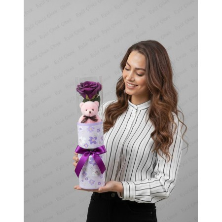 Tek gül Peluş (Yapay)